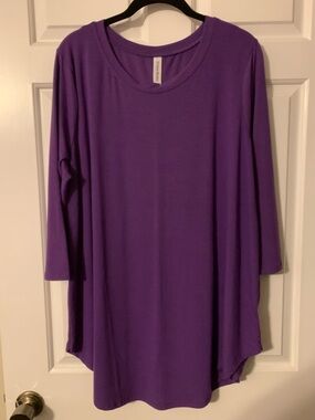 Zenana Premium purple 3/4 sleeve tunic